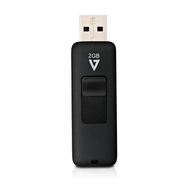 2GB FLASH DRIVE USB 2.0 BLACK RETRACTABLE CONNECTOR RTL