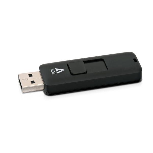 2GB FLASH DRIVE USB 2.0 BLACK RETRACTABLE CONNECTOR RTL