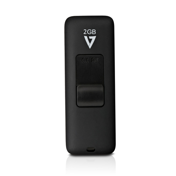 2GB FLASH DRIVE USB 2.0 BLACK RETRACTABLE CONNECTOR RTL