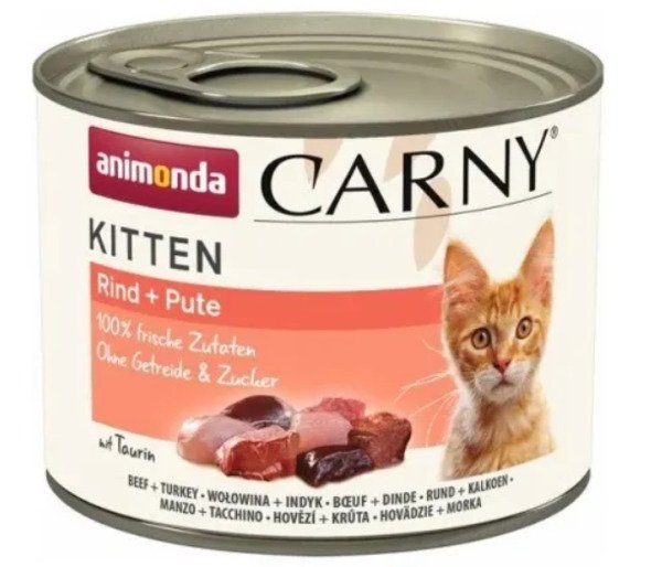 Animonda Carny Kitten Beef &amp; Turkey, Wet food for cats, 200g