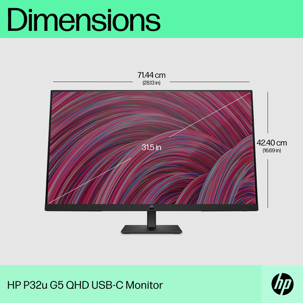 HP 32&quot; P32u G5 QHD, USB-C, IPS - monitor