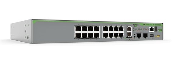 ALLIED L3 Stackable Switch 16x 10/100/1000-T 2x 1/2.5/5/10G-T 2x SFP+ Ports and a single fixed PSU EU Power Cord.