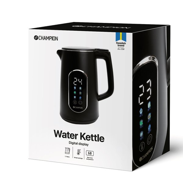 Champion VK800 -vedenkeitin, 1,7 l, 2200 W, Matte Black