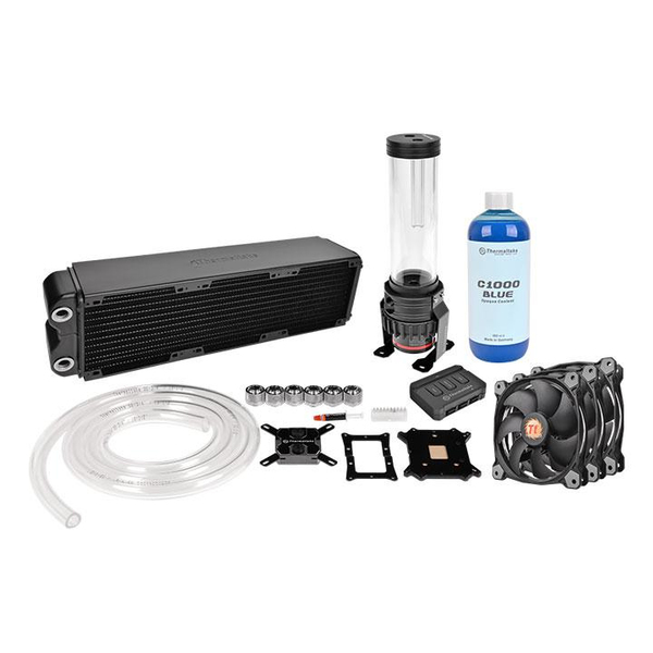 THERMALTAKE RL360 D5 Water Cooling Kit W1 CPU Water Block PR22 D5Reservoir/Pump Radiator 3x12cmRGB V-Tubler Coolant Blue Intel a.AMD