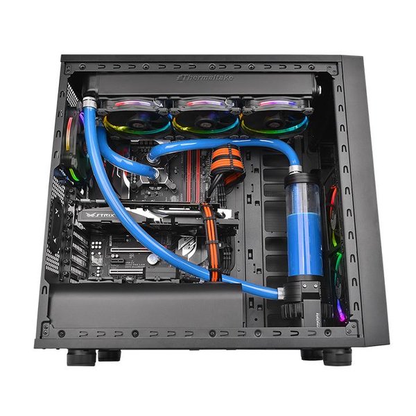 THERMALTAKE RL360 D5 Water Cooling Kit W1 CPU Water Block PR22 D5Reservoir/Pump Radiator 3x12cmRGB V-Tubler Coolant Blue Intel a.AMD