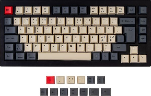 Keychron Q1/Q2/K2 PBT Carbon Vibe Keycap set ISO Nordic
