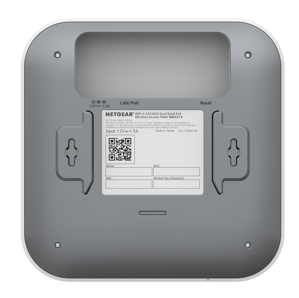 Netgear, WAX214 1PT WiFi 6 AX1800 Dual Band Access Point Ceiling