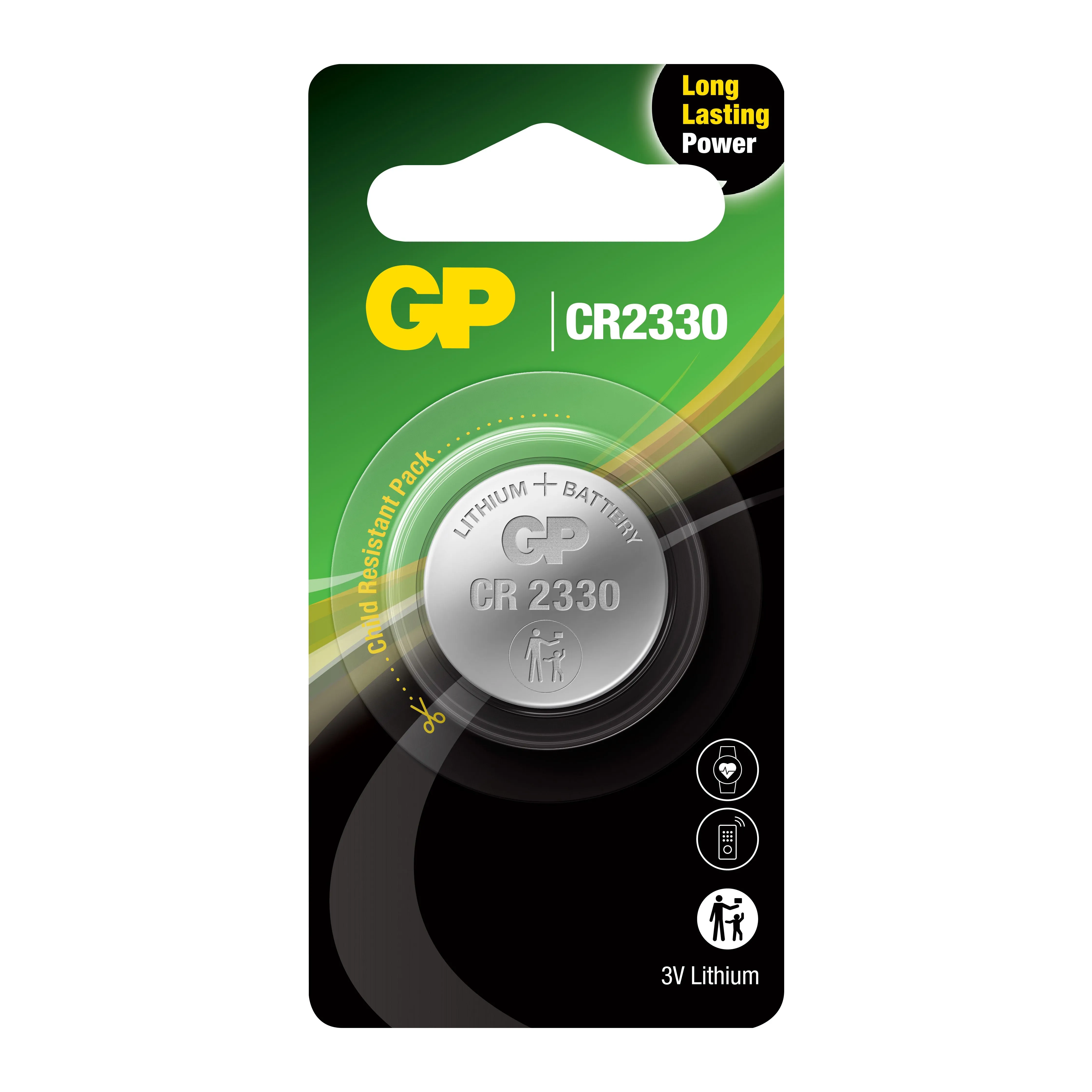 GP Lithium Cell Battery CR2330, 3V, 1-pack