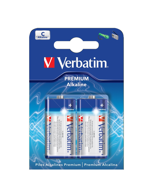 Verbatim batterier, C(LR14), 2 st Alkaline, 1,5 V