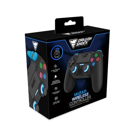 Dragonshock Mizar Bluetooth - tr&aring;dl&ouml;s spelkontroll, svart, PS4