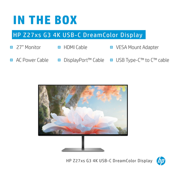 HP 27" Z27xs G3, 4K UHD, USB-C, IPS - sk&auml;rm