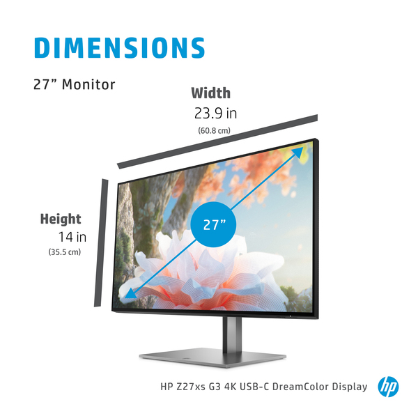 HP 27" Z27xs G3, 4K UHD, USB-C, IPS - sk&auml;rm