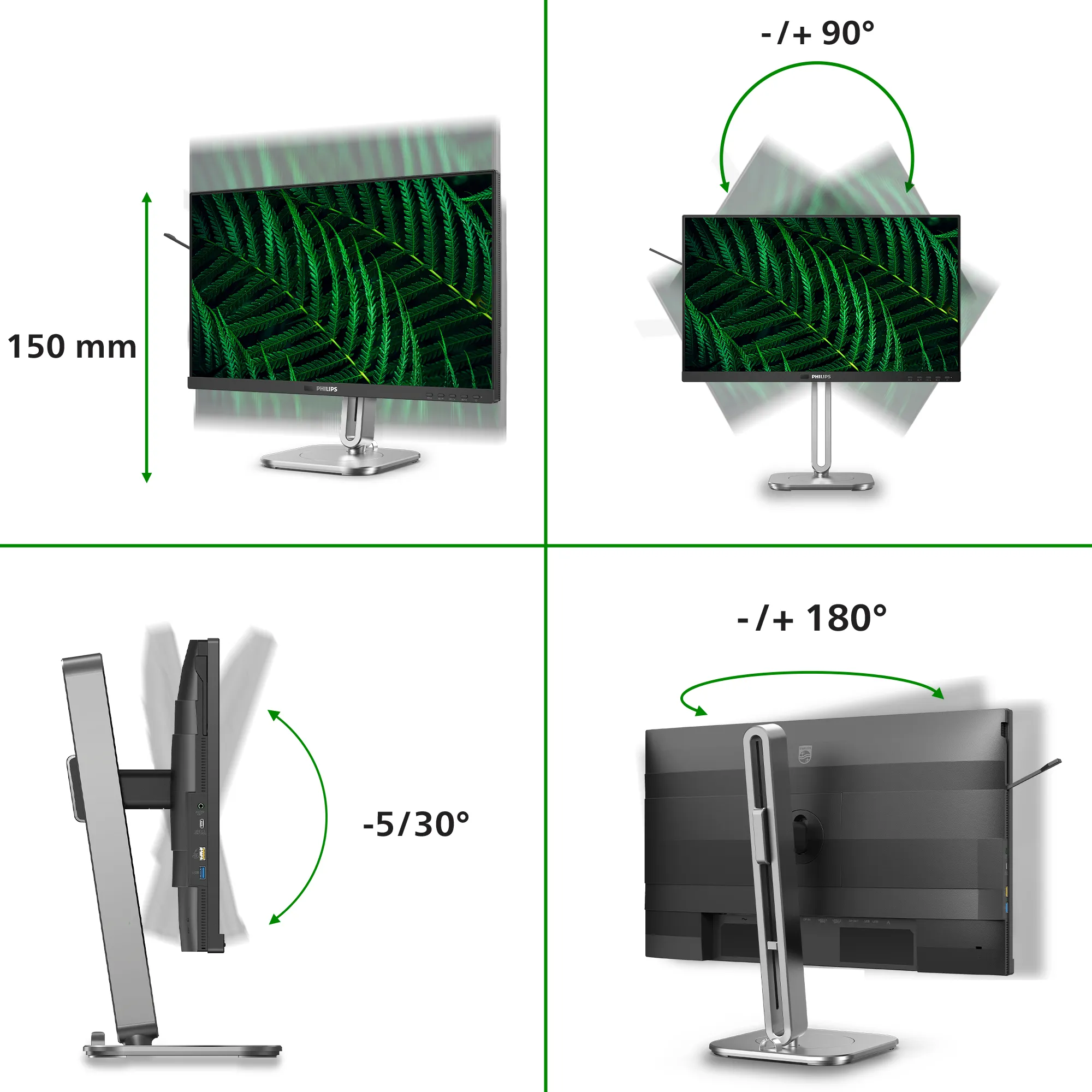 Philips 24B2G5301/00 23.8" Full HD, IPS Monitor with USB-C hub