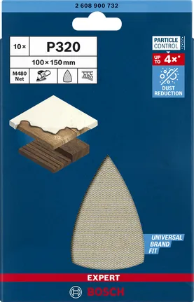 BOSCH Mesh structure sanding sheet M480 100x150 K32 10x - 2608900732 EXPERT RANGE