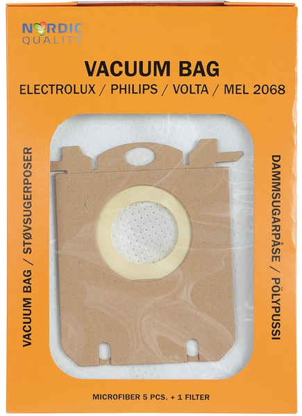 MEL 2068 P&ouml;lynimuripussit (S-bag), 5 kpl. + 1 suodatin
