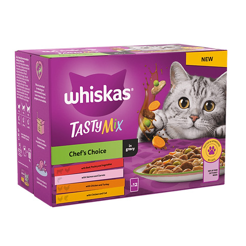 Whiskas Tasty Mix Country Collection, Wet food for cats, Adult, 12 x 85g