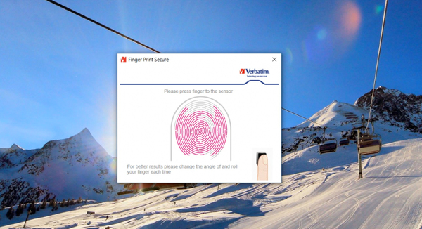 Verbatim 32GB Fingerprint Secure USB 3.0 - memory stick, Silver