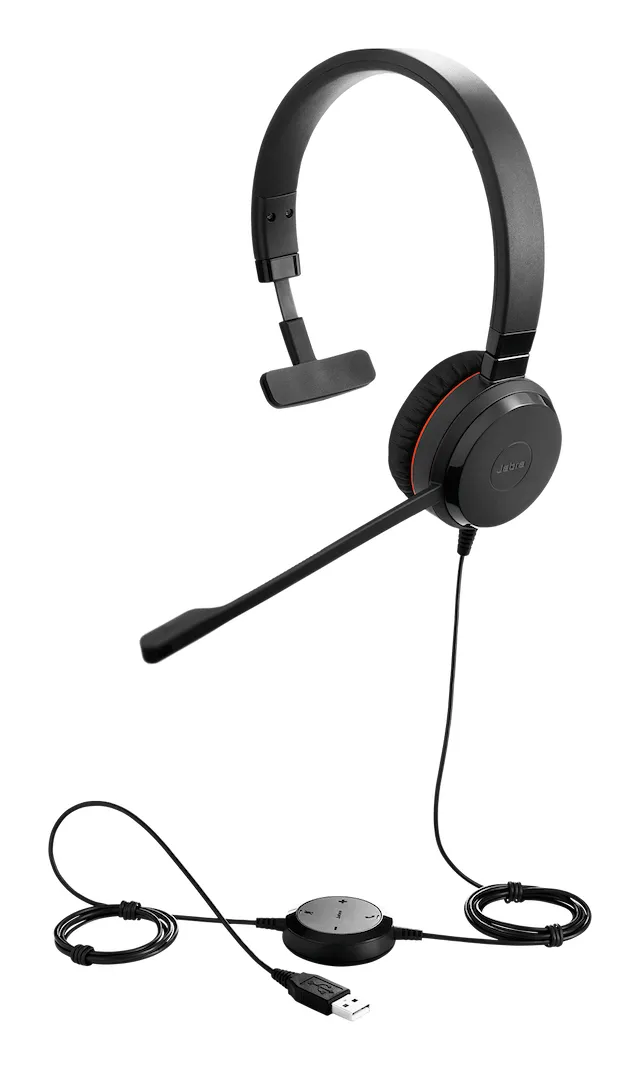 Jabra Evolve 30 II MS Stereo -kuulokemikrofoni + USB-A/C-sovittimet, musta