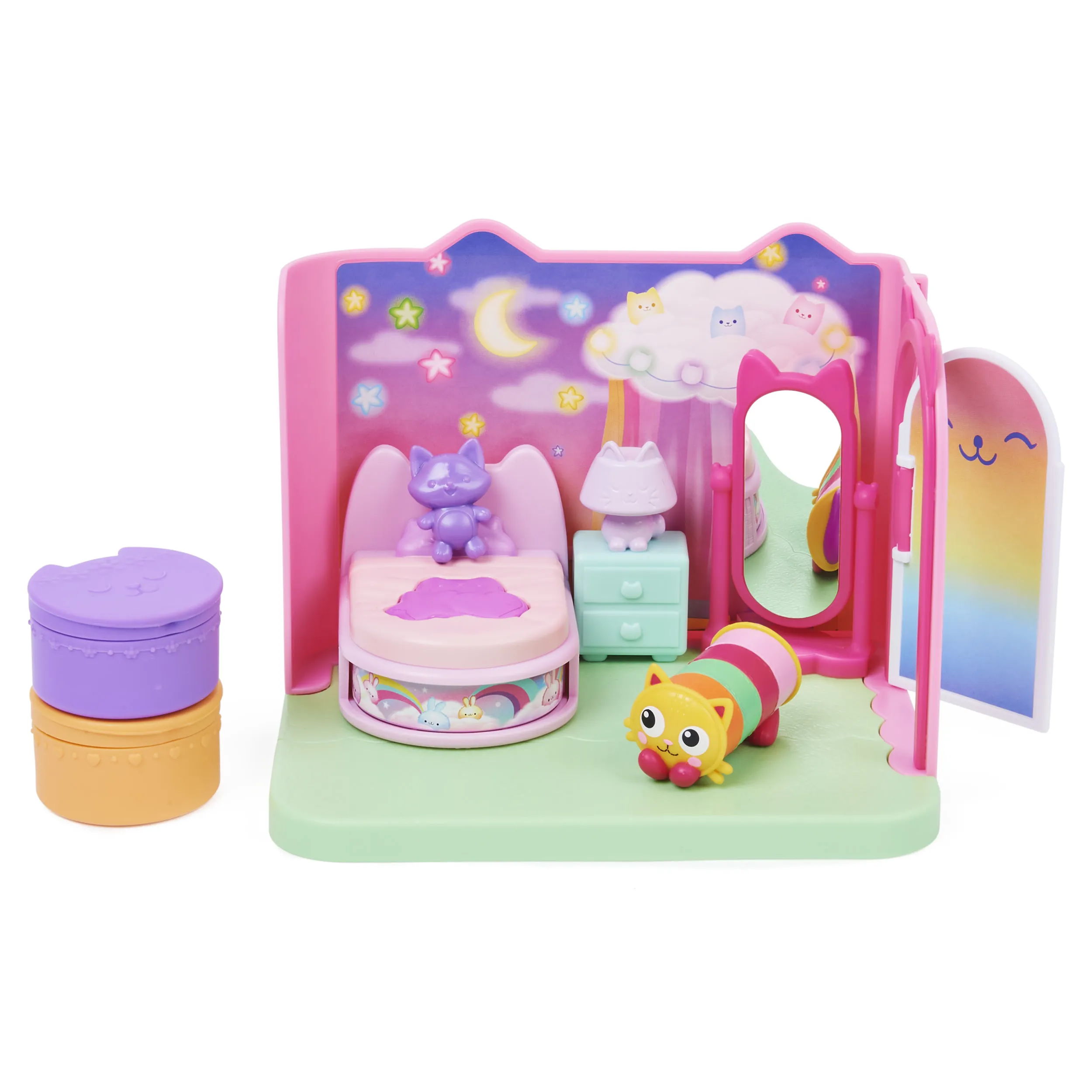 Spin Master Gabby's Dollhouse Deluxe Room Bedroom Toy Figure (with Cuddly Cat Pillow Cat Figure)