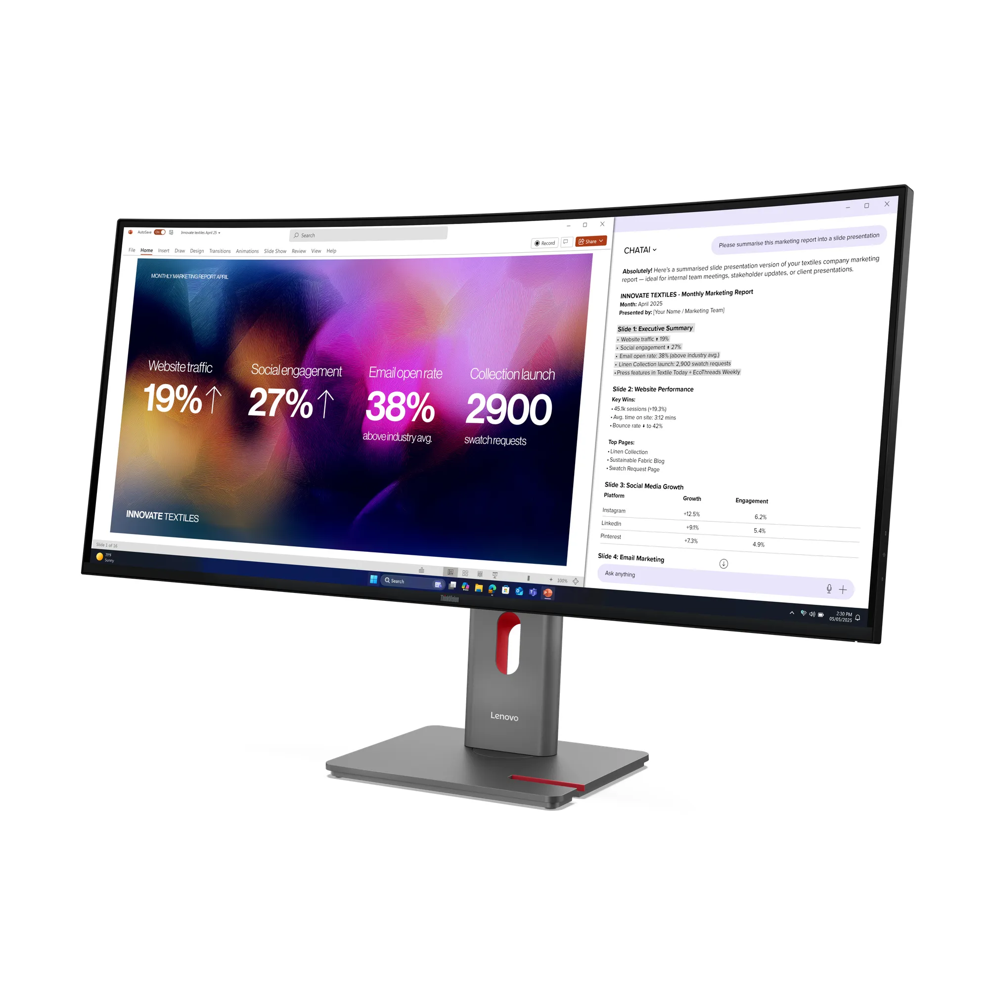 Lenovo ThinkVision P40WD-40 40" WUHD, IPS, Thunderbolt 4 ja KVM -kaareva n&auml;ytt&ouml;