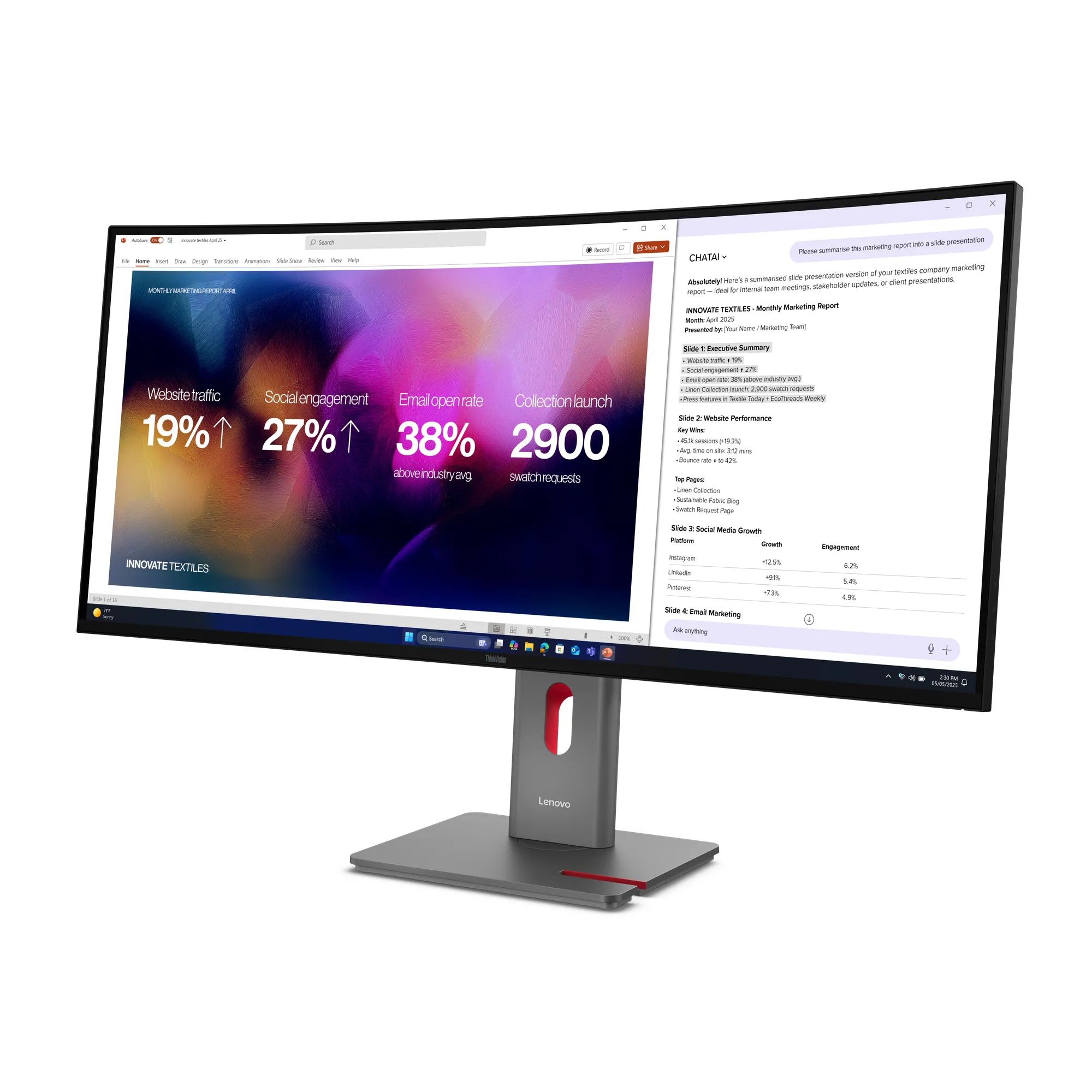 Lenovo ThinkVision P40WD-40 40" WUHD, IPS, Thunderbolt 4 ja KVM -kaareva n&auml;ytt&ouml;