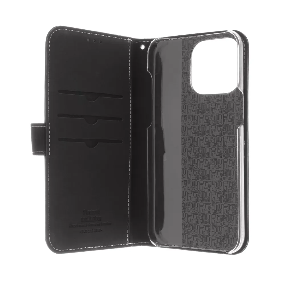 Insmat Flip Case, iPhone 15 Pro Max - Wallet Case, Black
