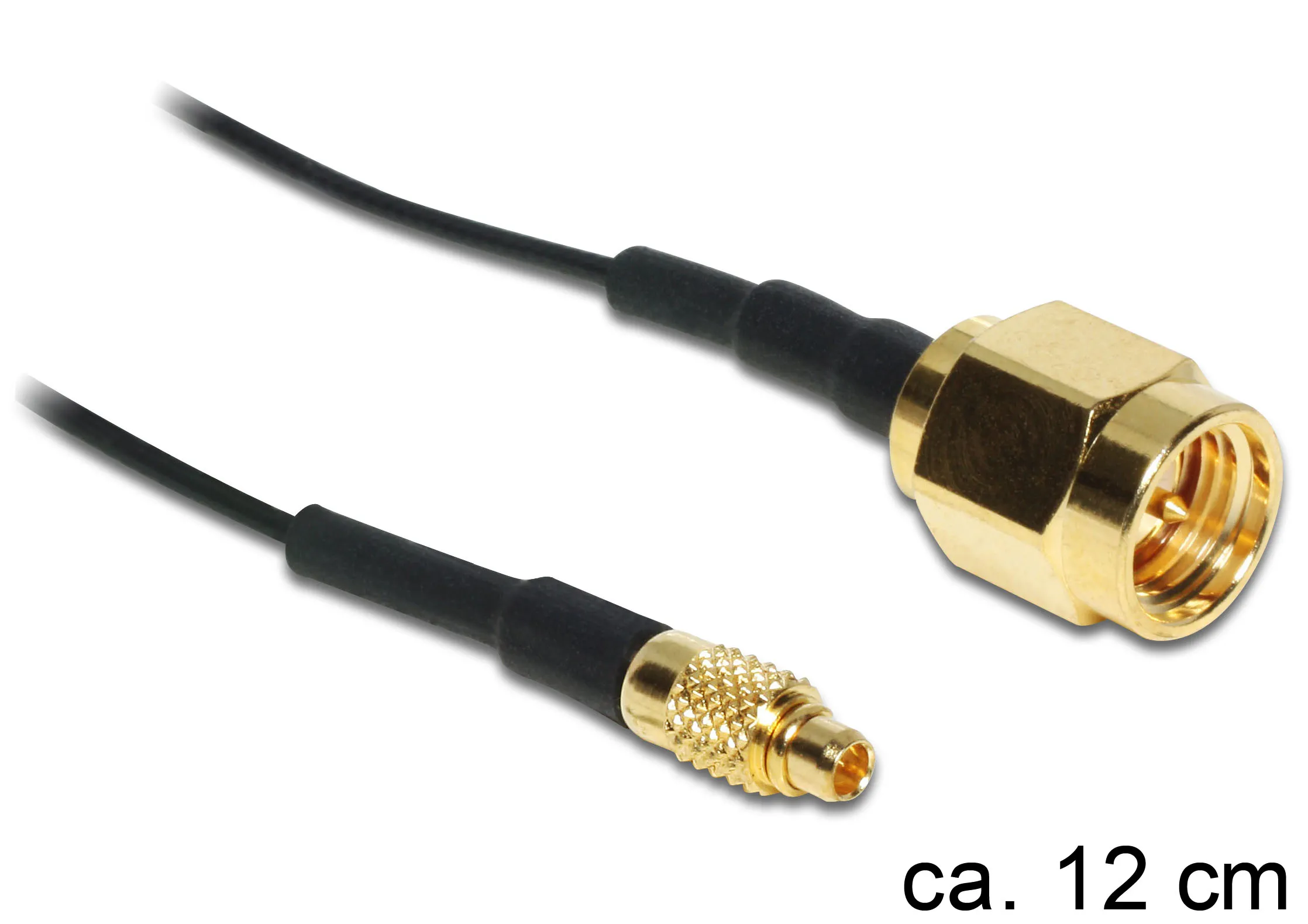 DeLOCK adapter, MMCX ha - SMA ha, 0,1m, svart