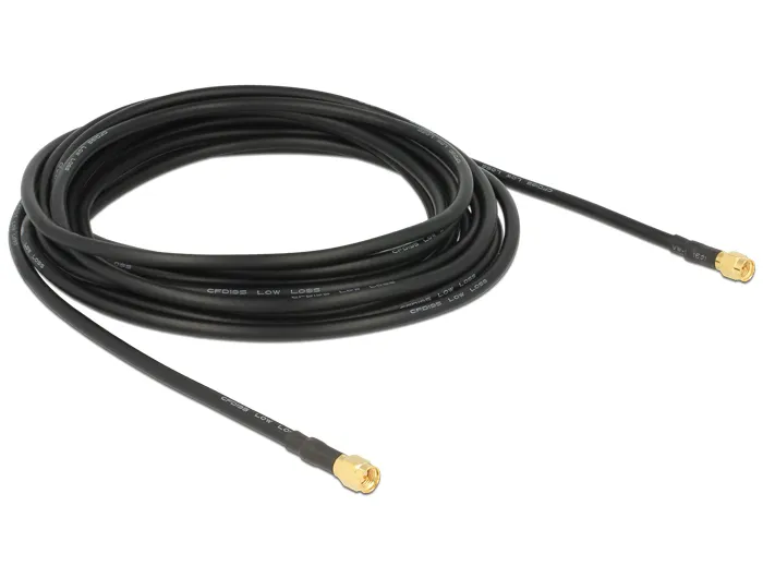 Delock Antenna Cable SMA plug to SMA plug LMR195 low loss 5 m