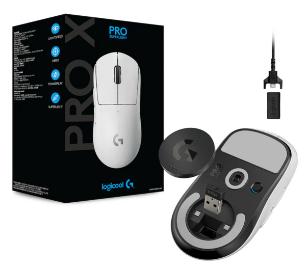 Logitech PRO X SUPERLIGHT tr&aring;dl&ouml;s gamingmus, vit