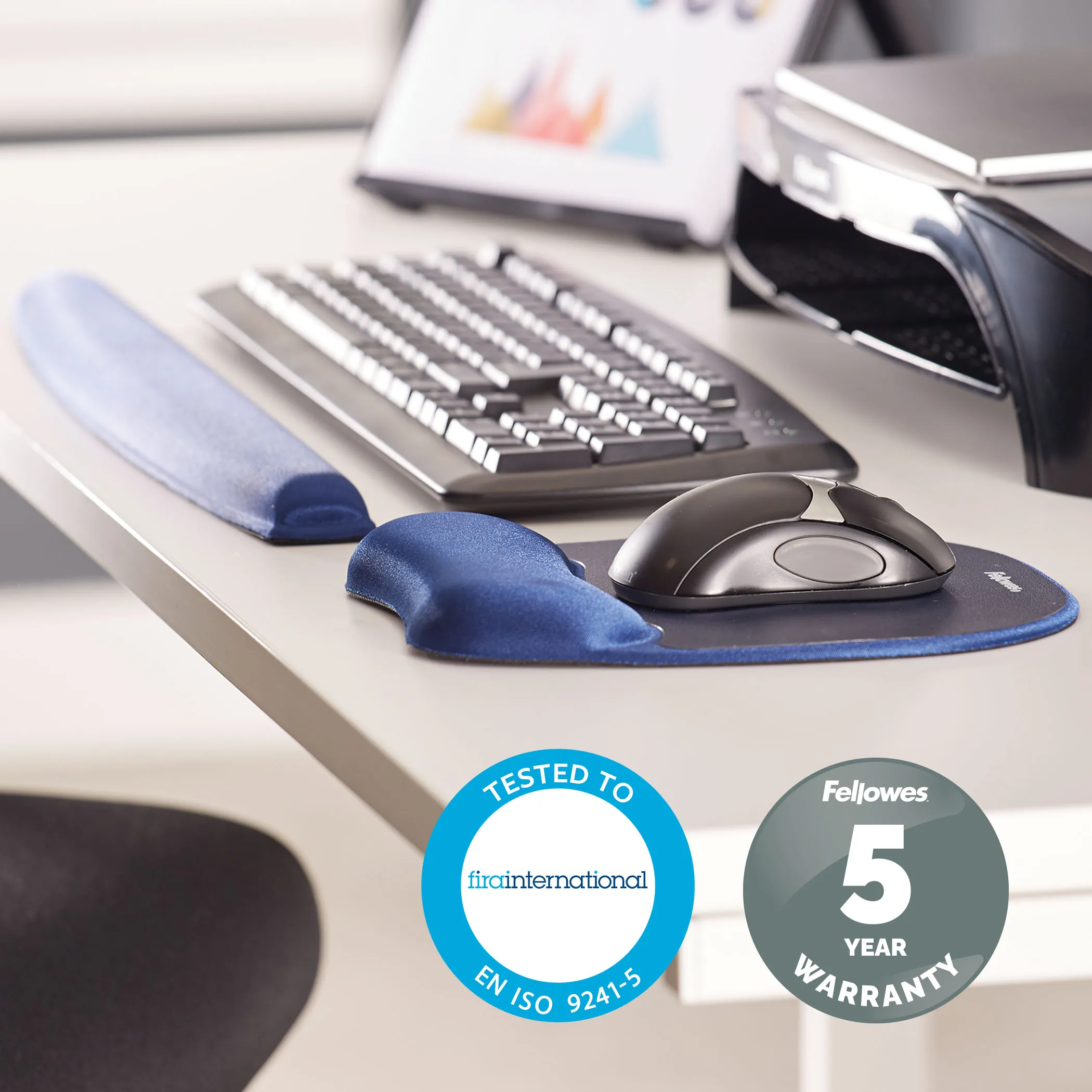 Fellowes Memory Foam Rannetuki- Tumma Sininen