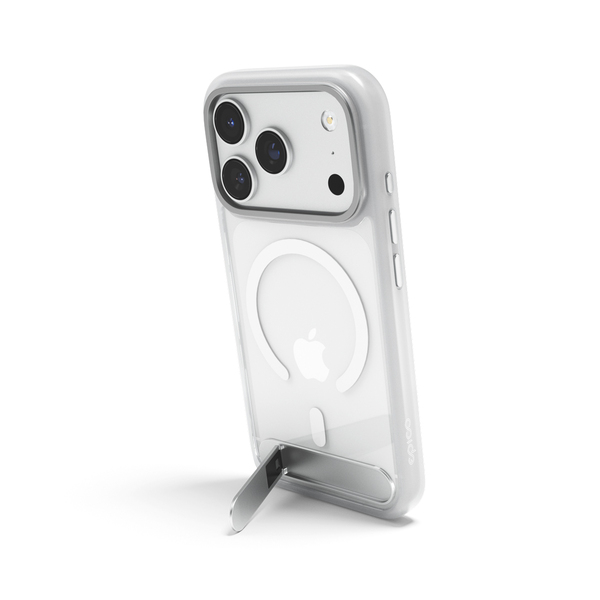 Epico HeroStand Pro Mag+ Case | with Foldable Stand | iPhone 17 Pro/18 Pro | Matte Transparent | Crossbody Ready  &amp;  Camera Island Protector