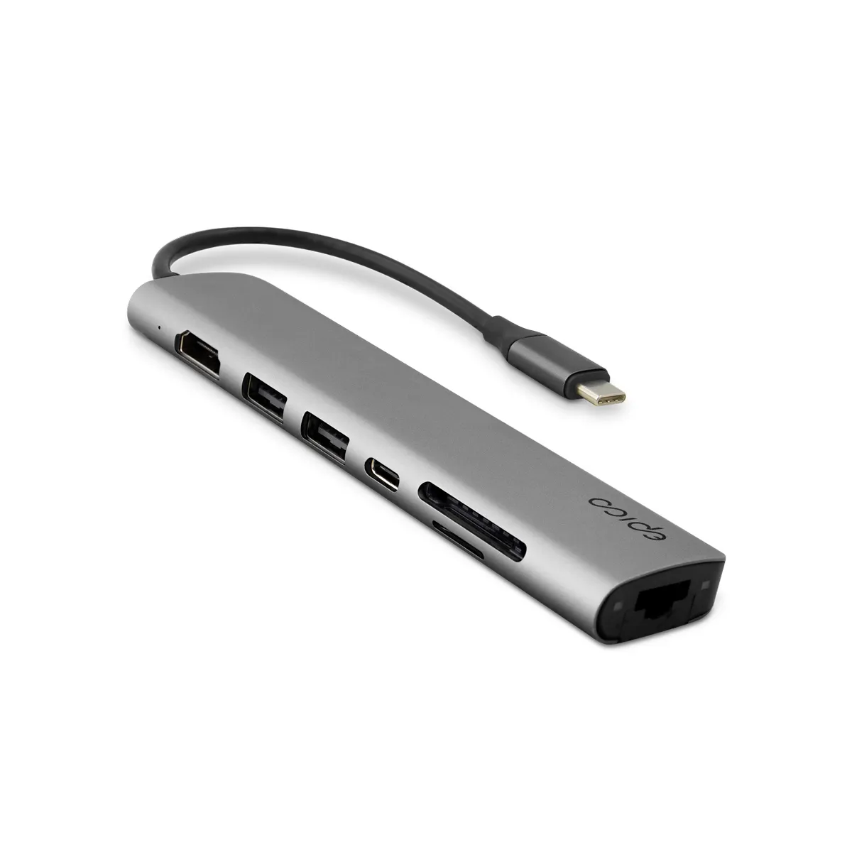 Epico 7in1 Multimedia Hub 8K with USB-C connector - space gray