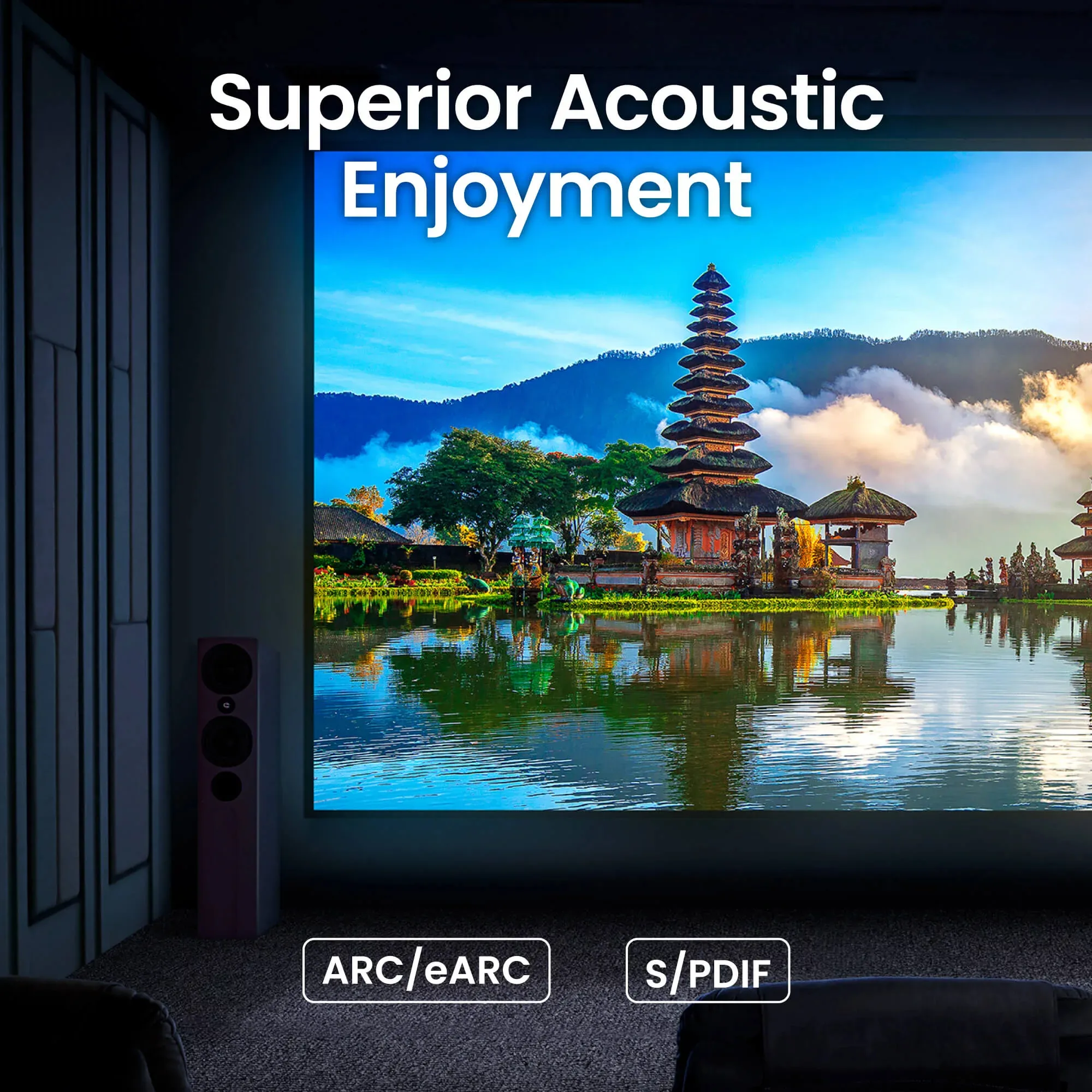 BenQ W5850 DLP 4K UHD 2600 ANSI lm Laser Projector, Black