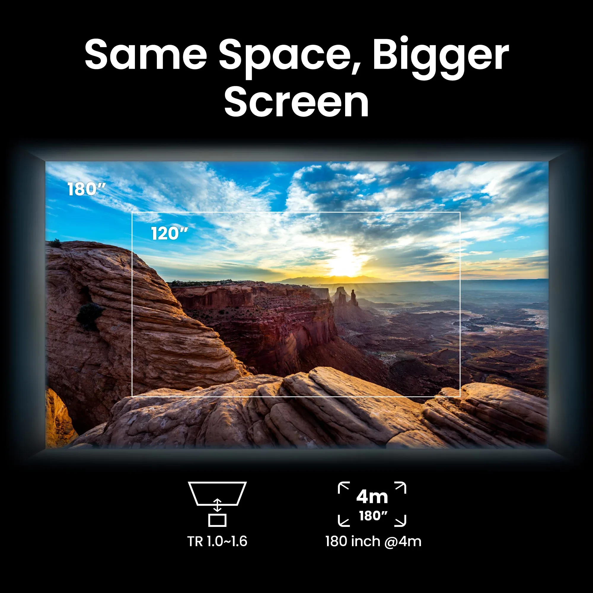 BenQ W5850 DLP 4K UHD 2600 ANSI lm Laser Projector, Black