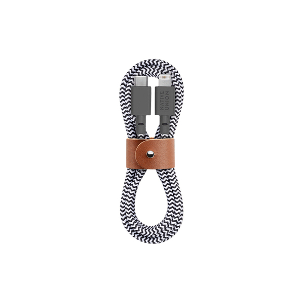 Native Union Belt Cable USB-C - Lightning - kabel, 1,2m, Zebra