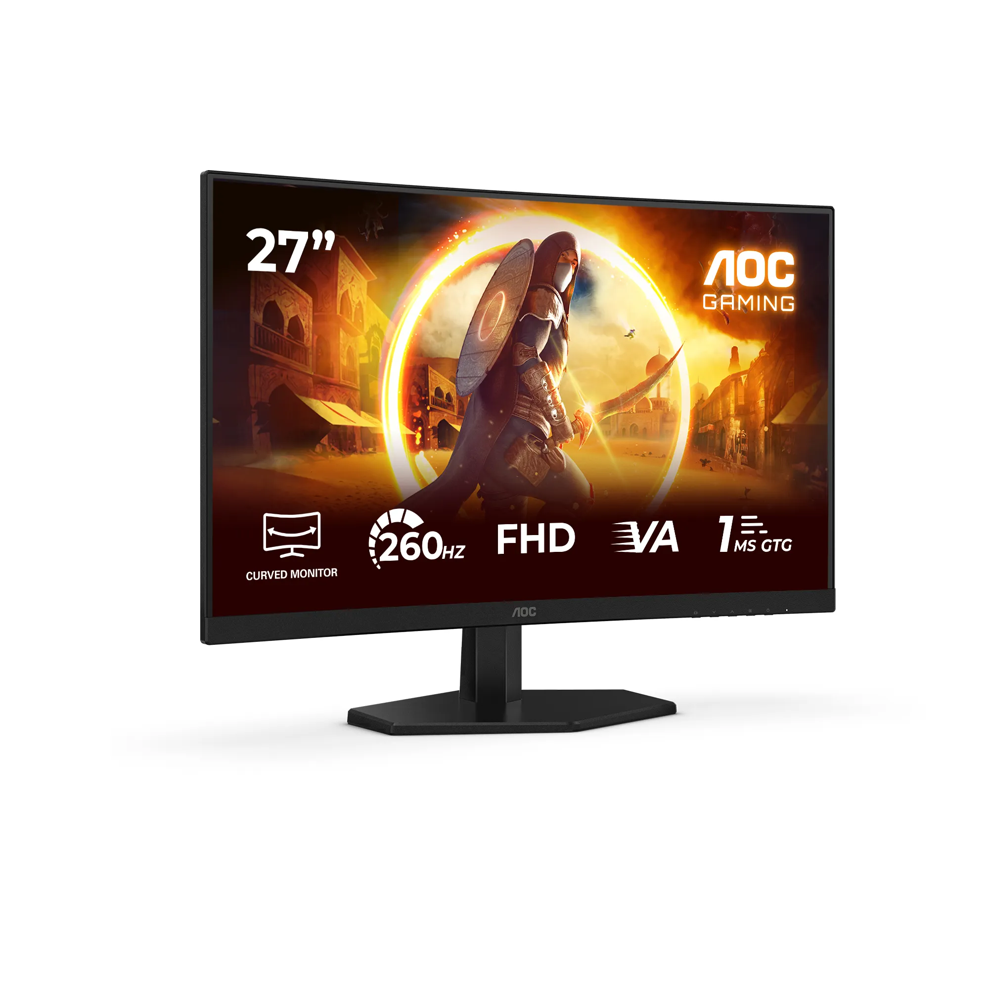 AOC C27G42ZE 27" Full HD, Fast VA -kaareva pelin&auml;ytt&ouml;