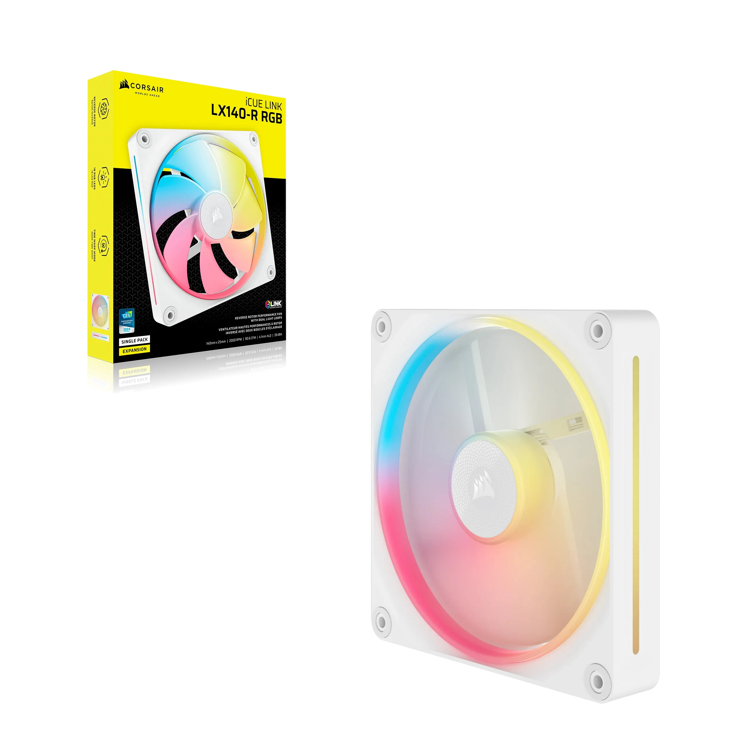 CORSAIR iCUE LINK LX140-R RGB, 140mm, White