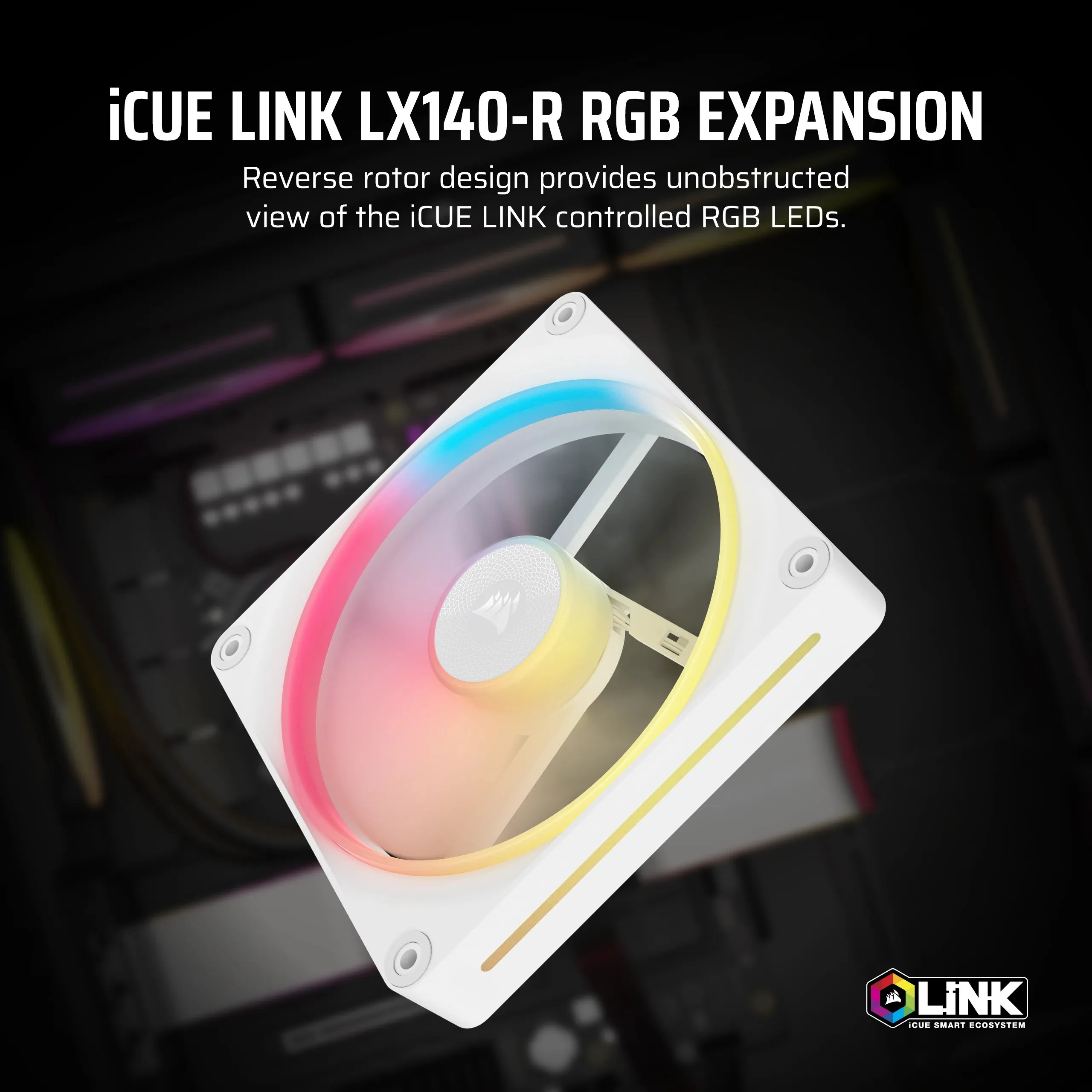 CORSAIR iCUE LINK LX140-R RGB, 140mm, White