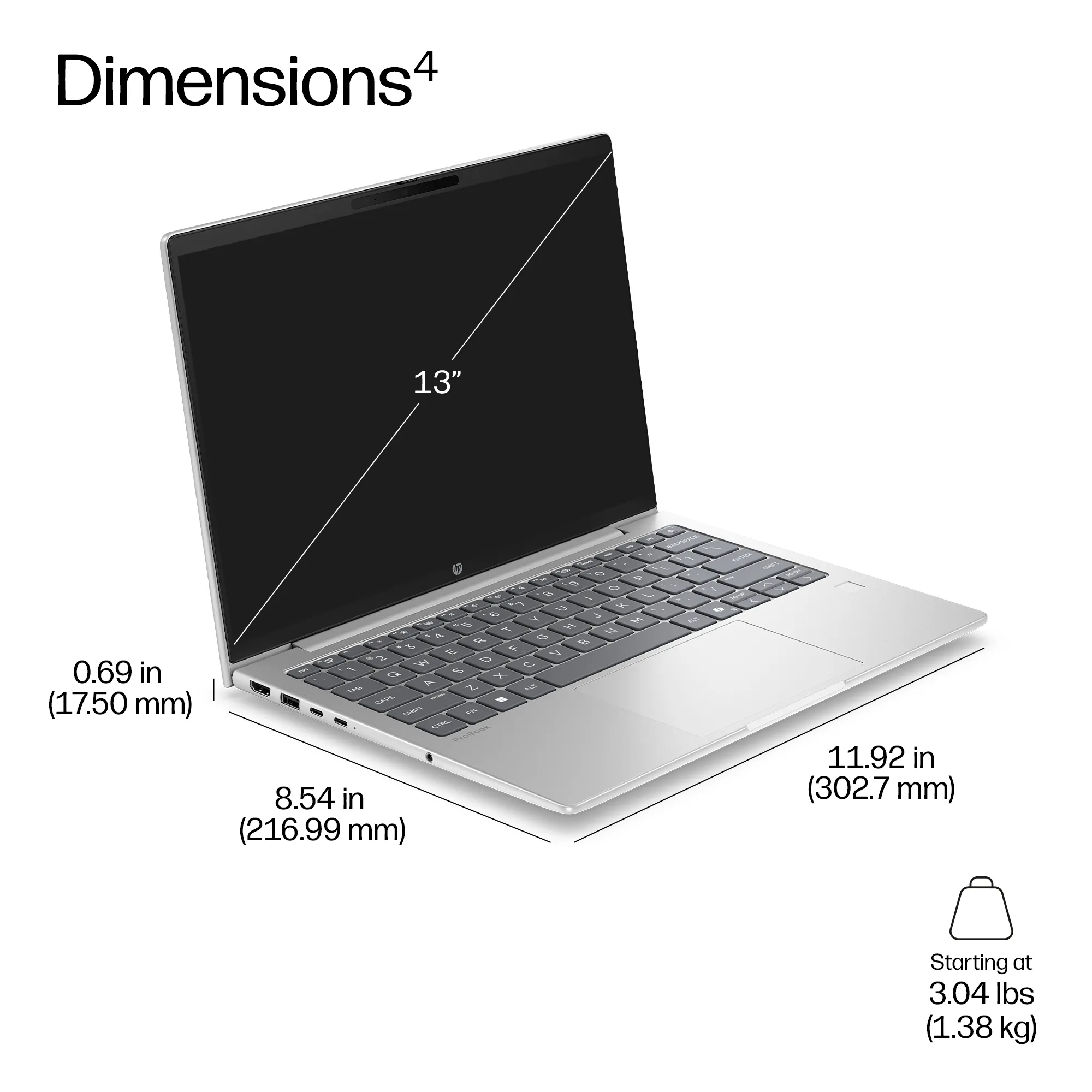HP ProBook 4 Flip G2i 13.3" Core 5 320, 16GB, 512GB, Win 11 Pro - Notebook, Silver
