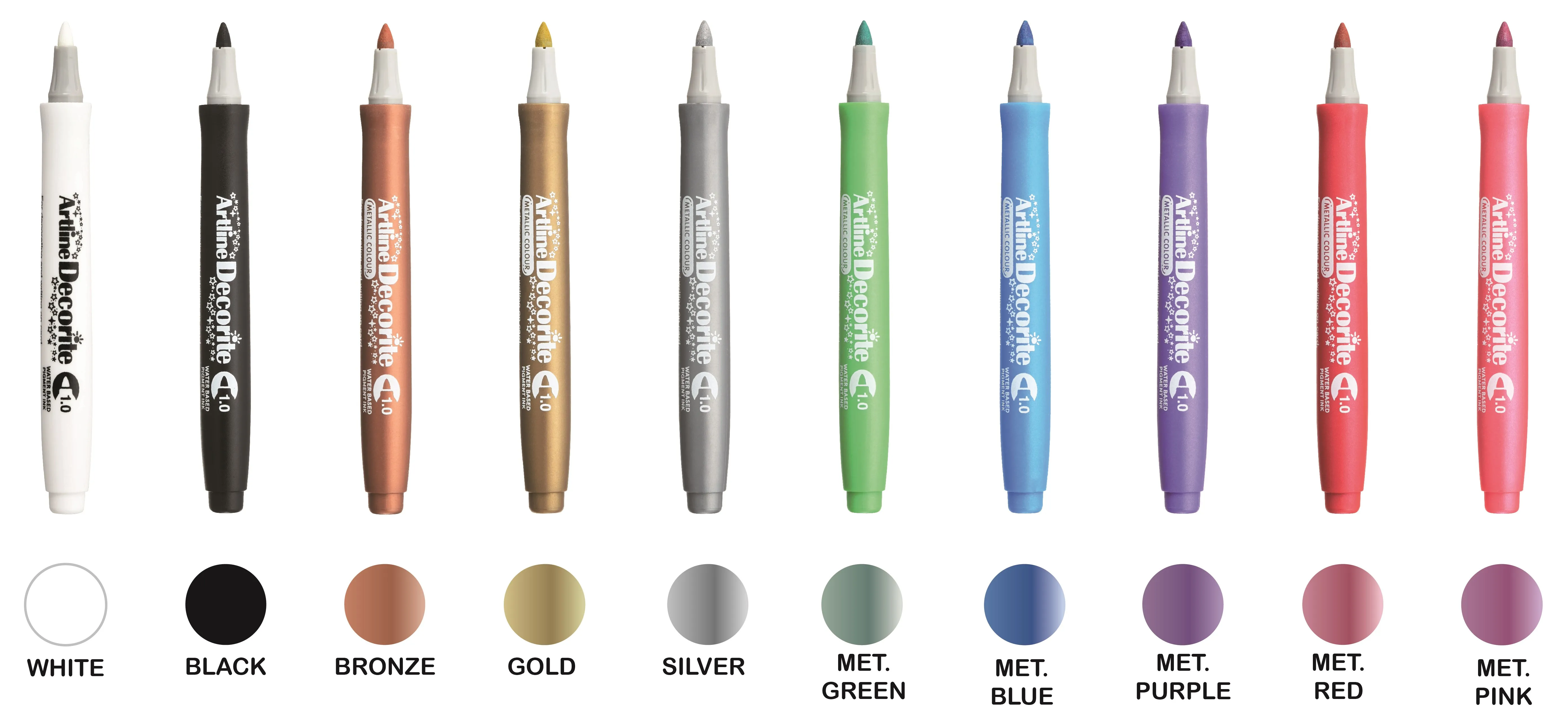 Artline Decorite bullet metallic 10-pack