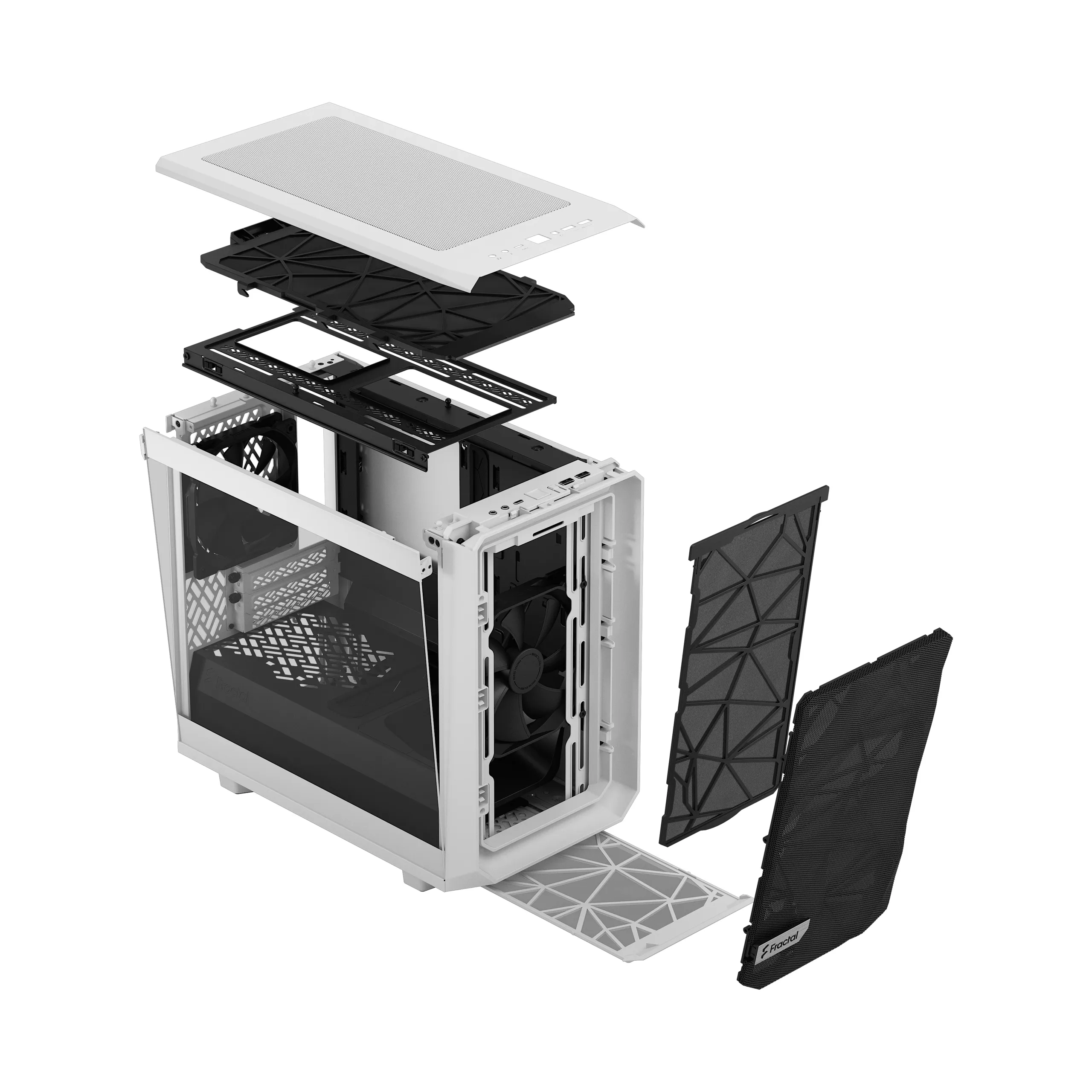 Fractal Design Meshify 2 Nano - Mini Tower case with window, White / Clear Tint