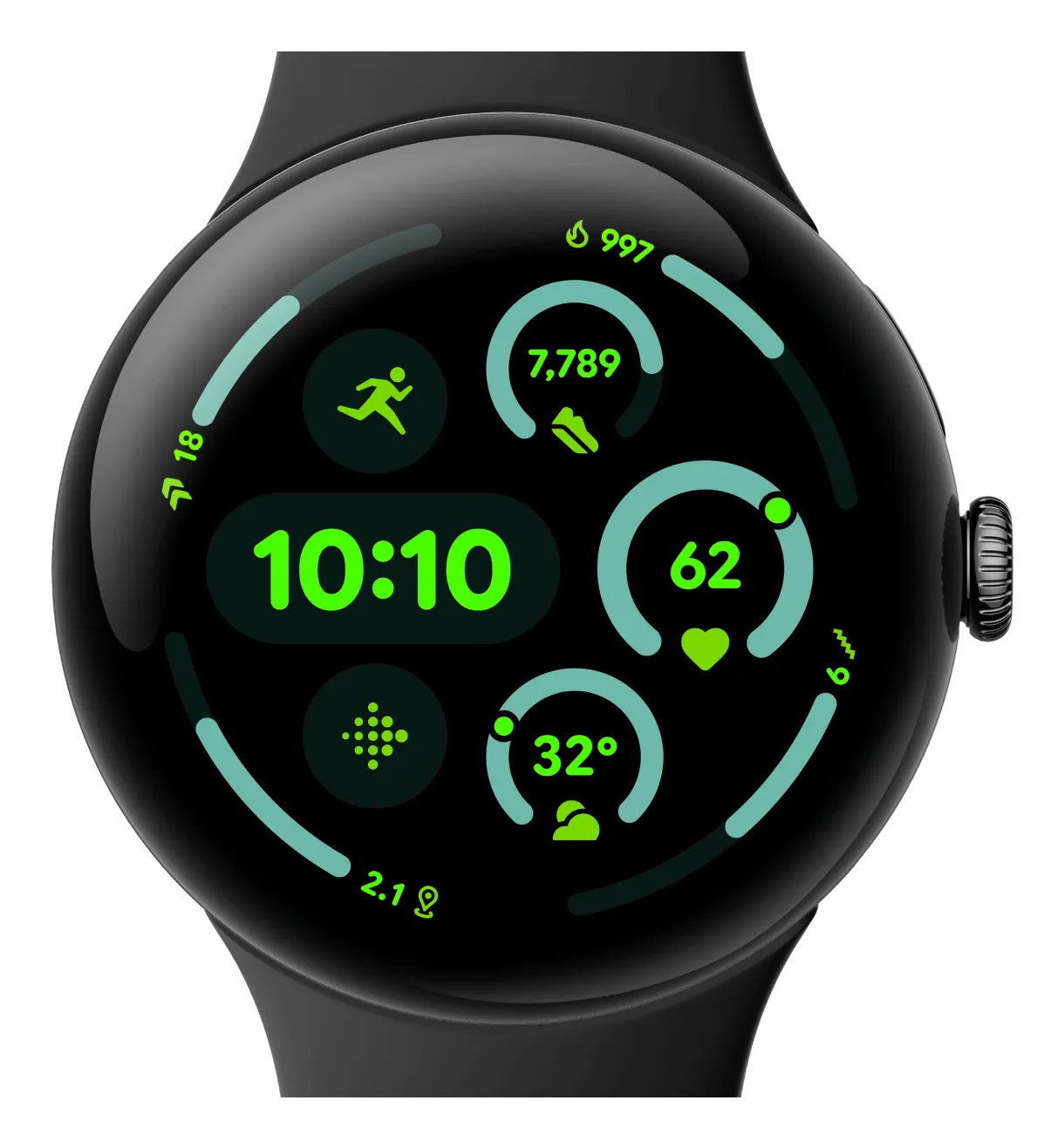 Google Pixel Watch 3 (45mm) WiFi -älykello, obsidian