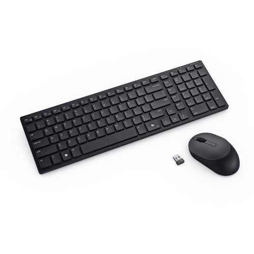 Dell KM555 Silent Wireless Ergonomic Keyboard and Mouse, Black
