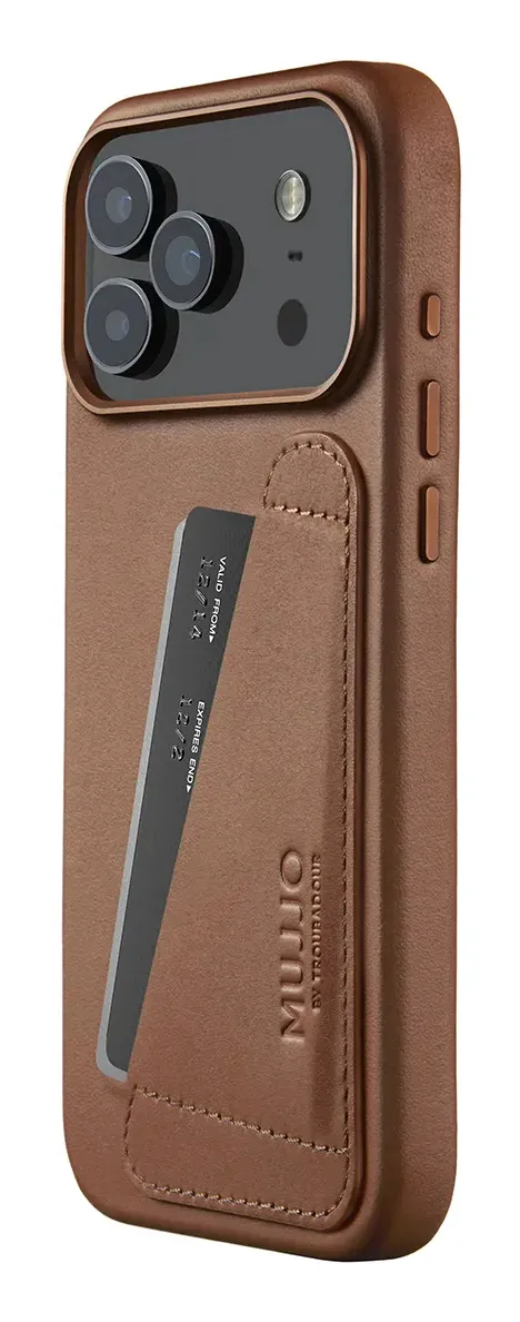 Mujjo MagSafe, iPhone 17 Pro Max -lompakkokotelo, Tan