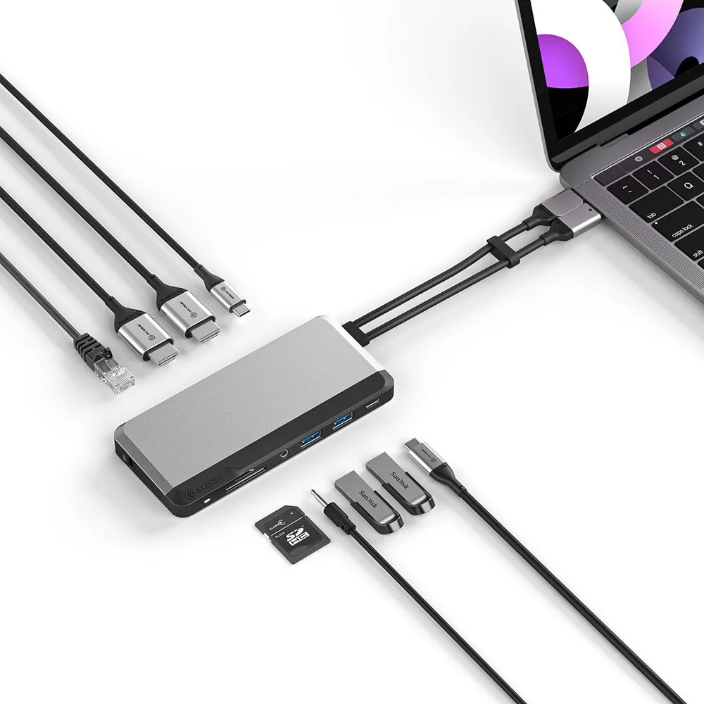 ALOGIC Dual USB-C Super Hub 10-in-1-hub Dual HDMI 4K@60Hz &ndash; Space Grey