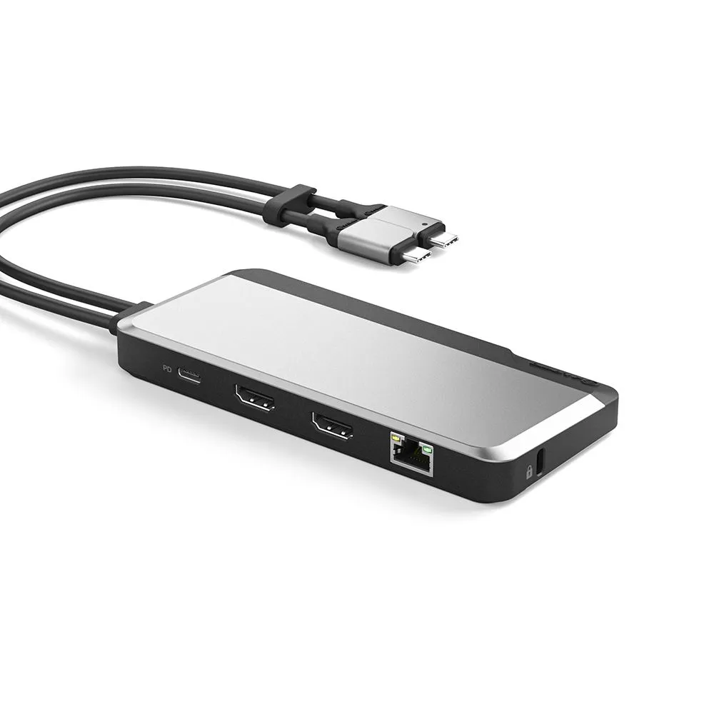 ALOGIC Dual USB-C Super Hub 10-in-1-hub Dual HDMI 4K@60Hz &ndash; Space Grey