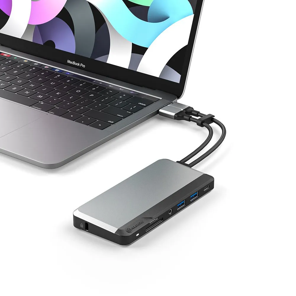 ALOGIC Dual USB-C Super Hub 10-in-1-hub Dual HDMI 4K@60Hz &ndash; Space Grey