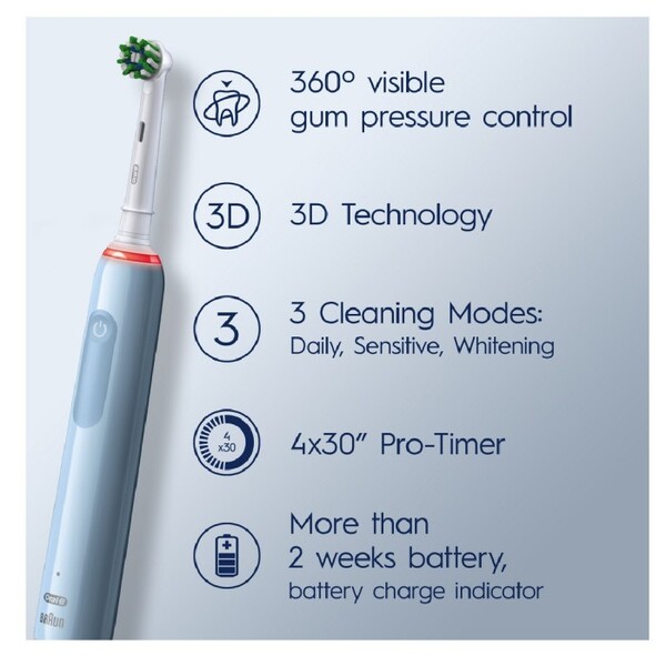 Oral-B Pro3 3200S -s&auml;hk&ouml;hammasharja, Sininen