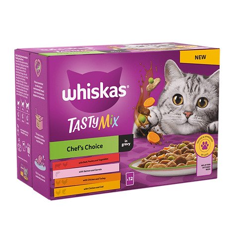 Whiskas Tasty Mix Country Collection, Kissan m&auml;rk&auml;ruoka, Adult, 12 x 85 g