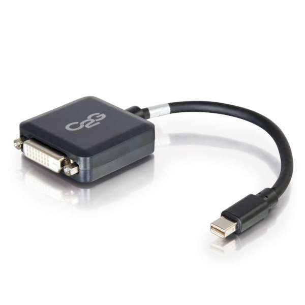 C2G Mini DisplayPort Male to Single Link DVI-D Female Adapter Converter - DisplayPort -kaapeli - DVI-D (naaras) to Mini DisplayPort (uros) - 20 cm - musta